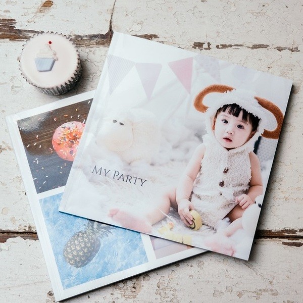 Square square softcover photo book